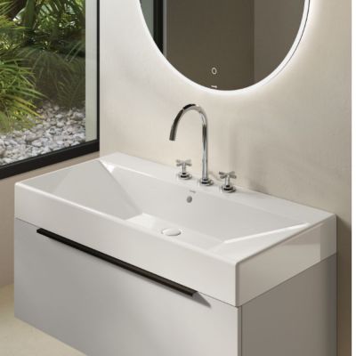 Kludi Resa umywalka z korkiem 101x50 cm prostokątna meblowa-nablatowa biała 59WW10143