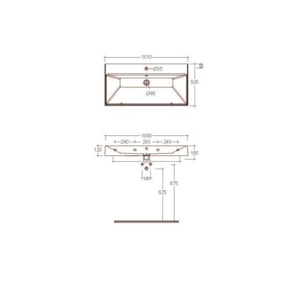 Kludi Resa umywalka z korkiem 101x50 cm prostokątna meblowa-nablatowa biała 59WW10143