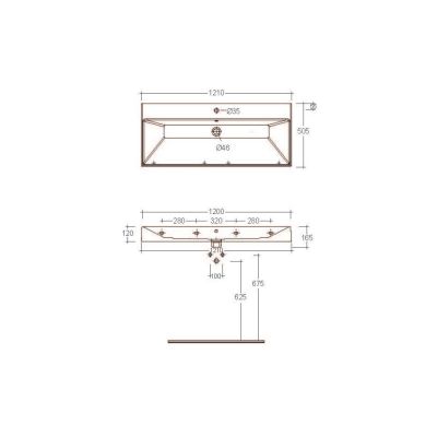 Kludi Resa umywalka z korkiem 121x50 cm prostokątna meblowa-nablatowa biała 59WW12143