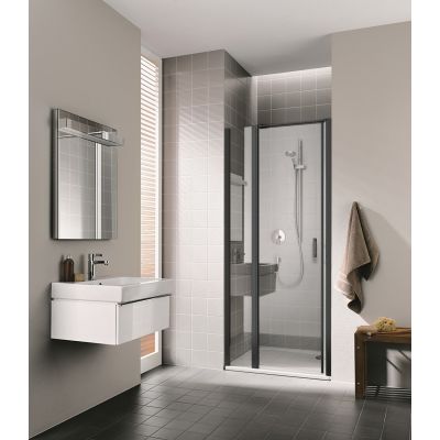 Kermi Cada XS Czarny Soft drzwi prysznicowe 120 cm lewe czarny soft/szkło przezroczyste CK1GL120203PK