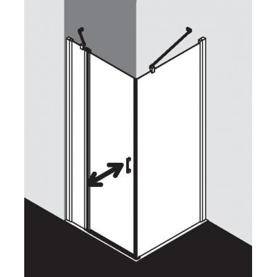Kermi Cada XS drzwi prysznicowe 110 cm lewe srebrny połysk/szkło przezroczyste CK1NL11020VPK