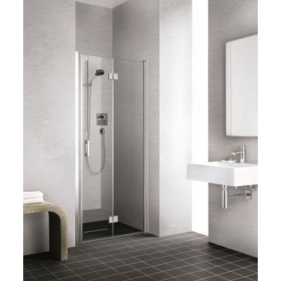 Kermi Liga drzwi prysznicowe 80 cm składane prawe srebrny połysk/szkło przezroczyste LI2SR08020VPK