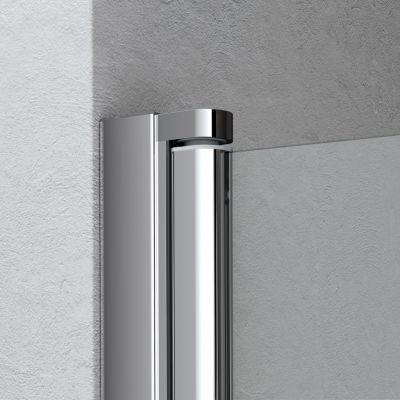 Kermi Liga Walk-In ścianka prysznicowa 120 cm wolnostojąca lewa srebrny wysoki połysk/szkło przezroczyste LI2YL12020VPK