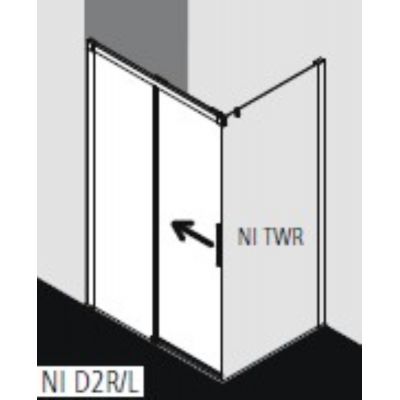 Kermi Nica NI D2L drzwi prysznicowe 120 cm lewe czarny soft/szkło przezroczyste NID2L120203PK