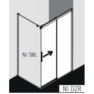Kermi Nica NI D2R drzwi prysznicowe 180 cm prawe profile czarny soft NID2R180203PK