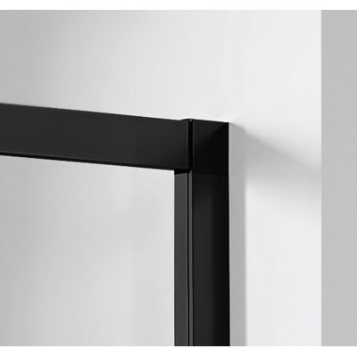 Kermi Nica Walk-In ścianka prysznicowa 100 cm lewa wolnostojąca czarny soft/szkło przezroczyste NIJ2L100203PK