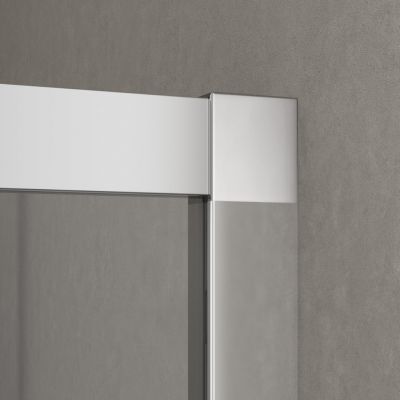 Kermi Nica Walk-In ścianka prysznicowa 100 cm lewa wolnostojąca srebrny wysoki połysk/szkło przezroczyste NIJ2L10020VPK