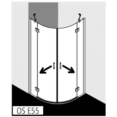 Kermi Osia kabina prysznicowa 100x100 cm półokrągła srebrny połysk/szkło przezroczyste OSE5510120VPK