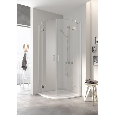 Kermi Osia kabina prysznicowa 100x100 cm półokrągła srebrny połysk/szkło przezroczyste OSE5510120VPK