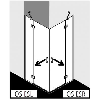 Kermi Osia OSES kabina prysznicowa część lewa 90x90 cm kwadratowa OSESL09020VPK