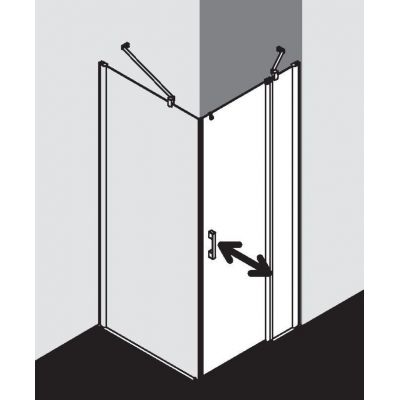 Kermi Pega drzwi prysznicowe 100 cm uchylne srebrny połysk/szkło przezroczyste PE1NR10020VPK