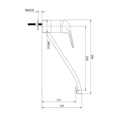 Kuchinox Salto bateria kuchenna stojąca chrom BQS060D