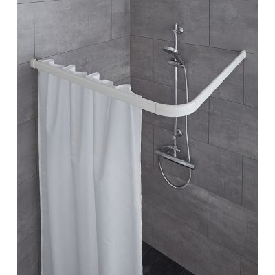 Kleine Wolke Narożna szyna do zasłony prysznicowej biała 170x75 cm biały 3336100019