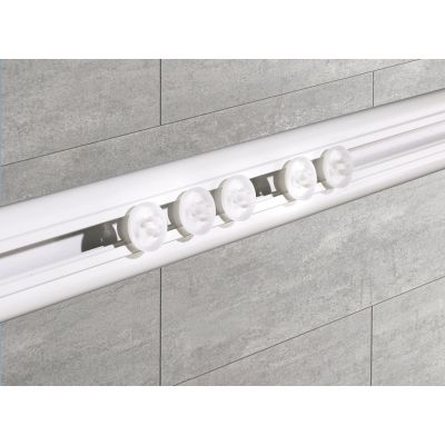 Kleine Wolke Narożna szyna do zasłony prysznicowej biała 170x75 cm biały 3336100019