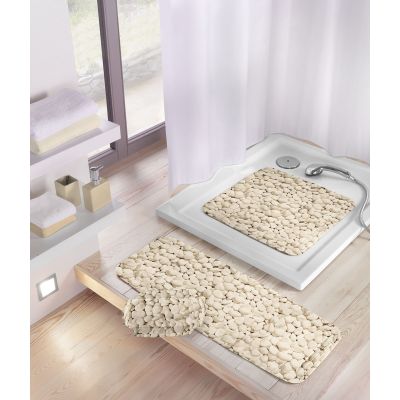 Kleine Wolke Stepstone mata antypoślizgowa 55x55 cm beżowa wzór kamienie 4387202002