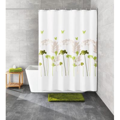 Kleine Wolke Barcelona zasłona prysznicowa 120x200 cm tekstylna biały/kwiaty 5188602238