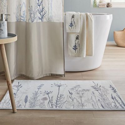 Kleine Wolke Savannah dywanik łazienkowy 70x120 cm poliester beż wzór trawy 9166148225