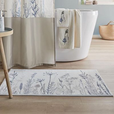 Kleine Wolke Savannah dywanik łazienkowy 60x100 cm poliester beż wzór trawy 9166148519
