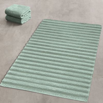 Kleine Wolke Yara Eco Care dywanik łazienkowy 100x60 cm bawełna zielony 9156685360