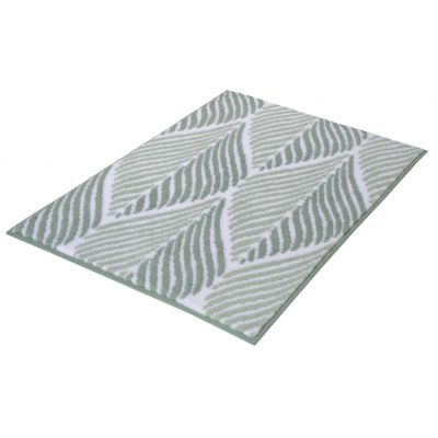 Kleine Wolke Leaf dywanik łazienkowy 70x120 cm poliester zielony/biały 9137685225