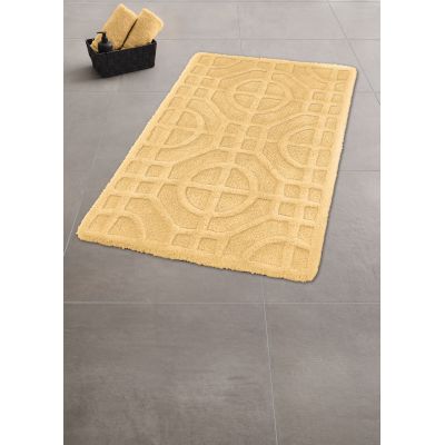 Kleine Wolke Mosaic Eco Care dywanik łazienkowy 60x50 cm bawełna żółty 9167537433