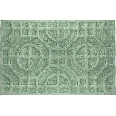 Kleine Wolke Mosaic Eco Care dywanik łazienkowy 60x50 cm bawełna zielony 9167685433