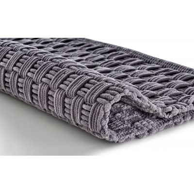 Kleine Wolke Matino dywanik łazienkowy 60x60 cm kwadratowy ciemny szary nić szenilowa 9193905135