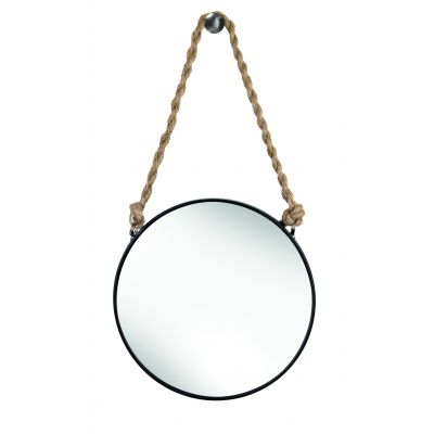 Kleine Wolke Rope Mirror lustro 39,5x23 cm okrągłe czarne 8653926886