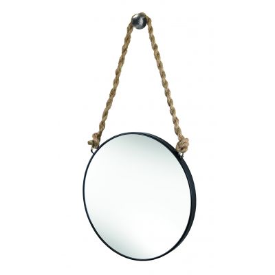Kleine Wolke Rope Mirror lustro 39,5x23 cm okrągłe czarne 8653926886