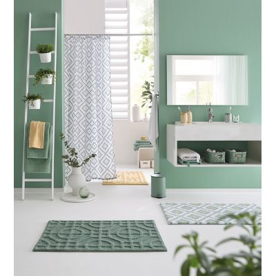 Kleine Wolke Mosaic Eco Care dywanik łazienkowy 60x50 cm bawełna zielony 9167685433