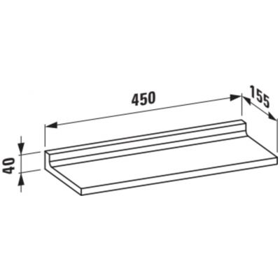 Laufen Kartell półka łazienkowa 45 cm czarna H3853300910001