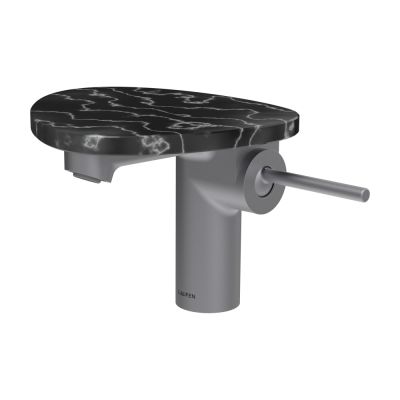 Laufen Ada bateria umywalkowa stojąca stal nierdzewna/czarny marmur HF506702506060
