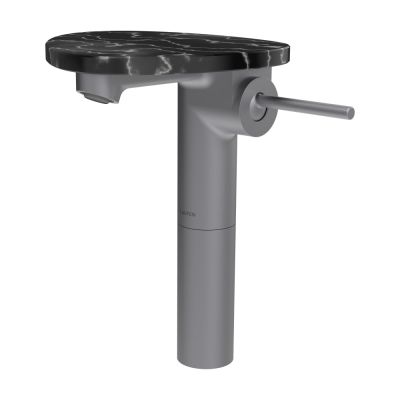 Laufen Ada bateria umywalkowa stojąca wysoka stal nierdzewna/czarny marmur HF506714506060