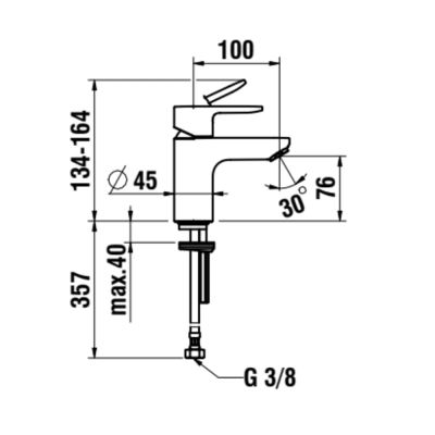 Laufen Pro X bateria umywalkowa stojąca czarna HF506902198000