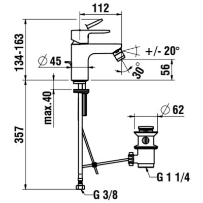 Laufen Pro X bateria bidetowa stojąca czarna HF506910198000
