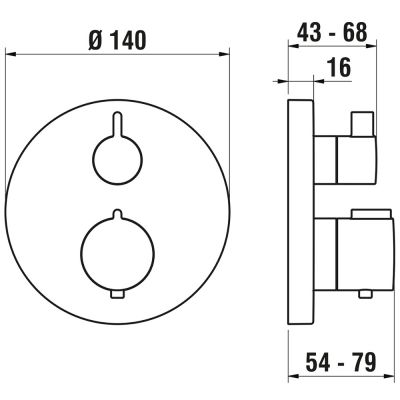 Laufen City Therm bateria prysznicowa podtynkowa inox HF905474423000