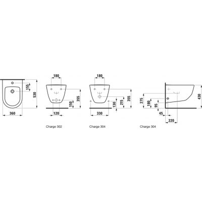 Laufen Pro A bidet wiszący czarny mat H8309527163021