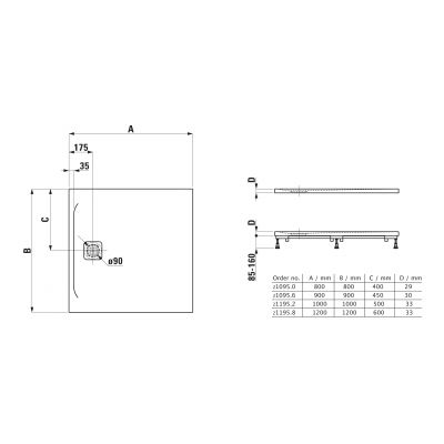Laufen Pro brodzik 80x80 cm kwadratowy kompozyt Marbond beton architektoniczny H2109500790001