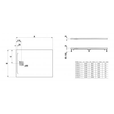 Laufen Pro brodzik 120x80 cm prostokątny kompozyt Marbond beton architektoniczny H2109520790001