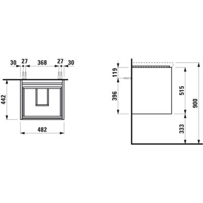 Laufen Lani szafka 48x45x51,5 cm podumywalkowa wisząca biała H4035121122601