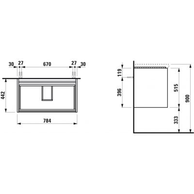 Laufen Lani szafka 78,5x45x51,5 cm podumywalkowa wisząca biała H4035521122611