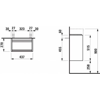 Laufen Lani szafka 43,5x27x51,5 cm podumywalkowa wisząca biała H4039021122601