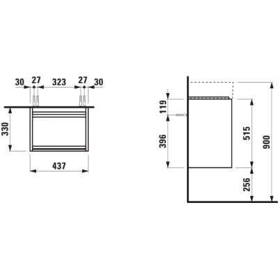 Laufen Lani szafka 43,5x33x51,5 cm podumywalkowa wisząca biała H4039111122611