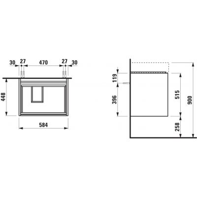 Laufen Lani szafka 58,5x45x51,5 cm podumywalkowa wisząca biała H4039321122611