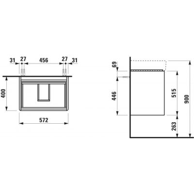 Laufen Base 2.0 szafka 57x40x51,5 cm podumywalkowa wisząca biała H4113721082601