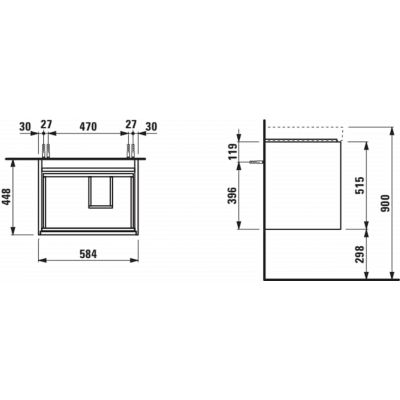 Laufen Meda szafka 45x58,5x51,5 cm podumywalkowa wisząca szary traffic H4217220112661