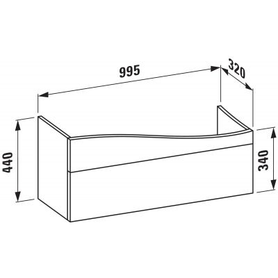 Laufen Il Bagno Alessi szafka 100 cm podumywalkowa wisząca prawa terakota H4304310972691