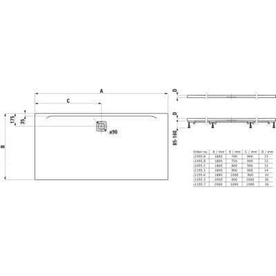 Laufen Pro brodzik prostokątny 180x80 cm beżowy H2109551860001