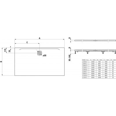 Laufen Pro brodzik prostokątny 140x100 cm beżowy H2119541860001