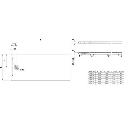 Laufen Pro brodzik prostokątny 180x80 cm beżowy H2119591860001
